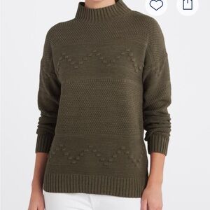 Pink Clover Textured Mock-neck Olive Green Sweater size XL